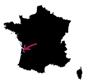 Carte de France situant l'appellation d'origine contrôlée viticole Haut-Médoc