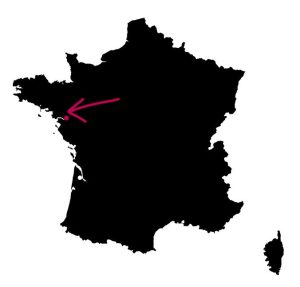 Carte de France situant l'appellation d'origine contrôlée viticole Muscadet