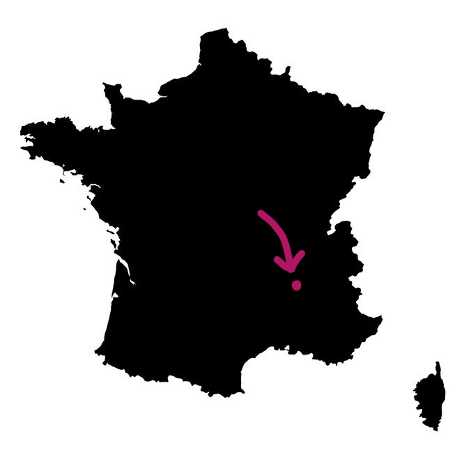 Carte de France situant l'appellation d'origine contrôlée viticole Saint Joseph