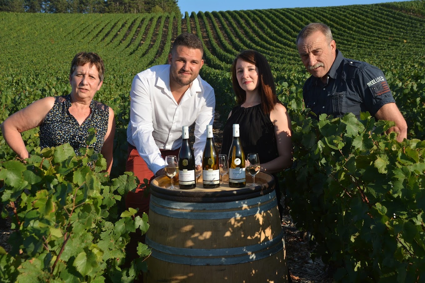 Portrait de l'équipe du Domaine Grivot Goisot, vignerons à Chablis